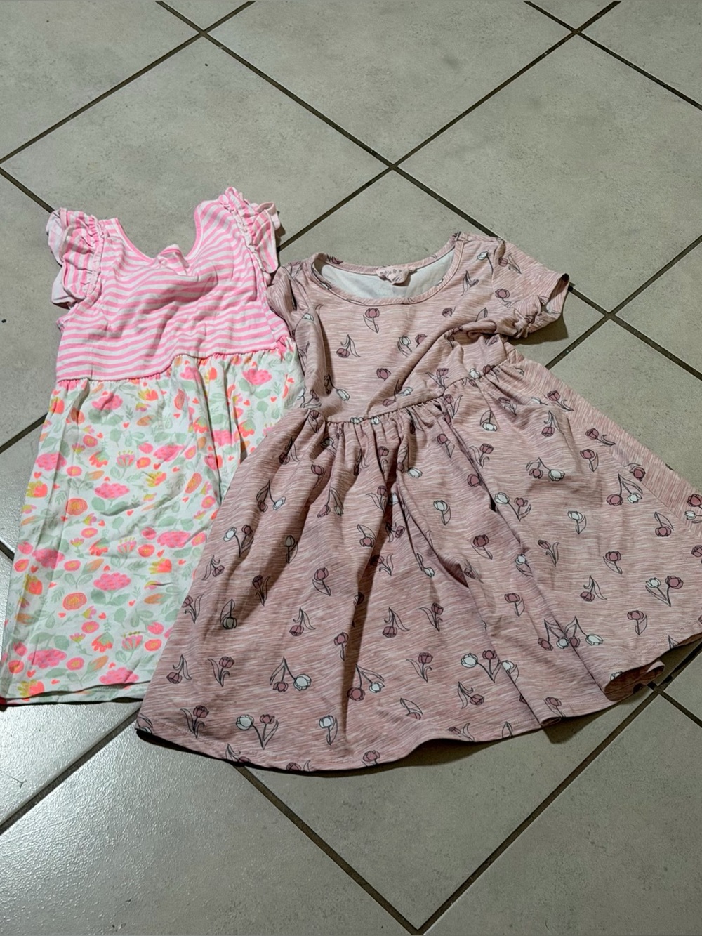 Bobbie Brooks, Maddie & Michelle Kids Girls Pink Floral/Striped Dresses size M